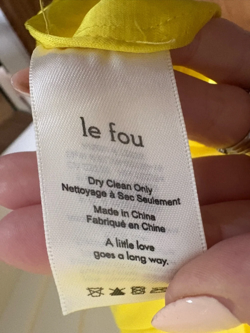 Le Fou Aritzia Bright Yellow Puff‑Sleeve Midi Dress Flowy Ruffles Cottagecore 4 - Picture 6 of 9